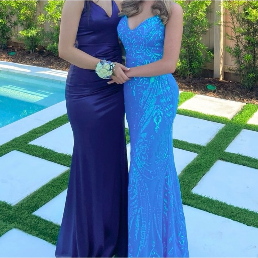 Blue Sequin Formal Dress